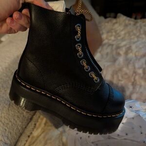 Dr. Martens Black Platform Combat Boots